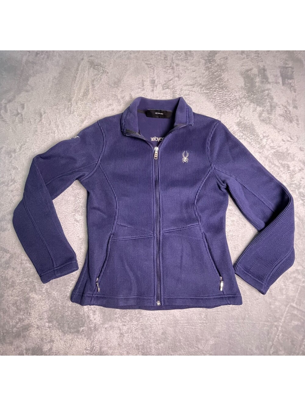 Spyder Full Zip Jacket Womens M Purple Knit Fleece Alp Invest Logo Outdoor Sport
